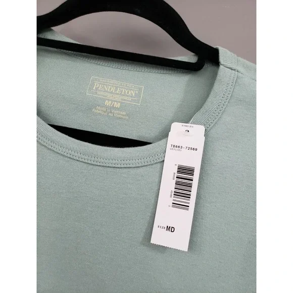 NEW MEDIUM Pendleton Women's 100% COTTON Short Sleeve Tshirt Classic Basic Solid - Picture 2 of 5